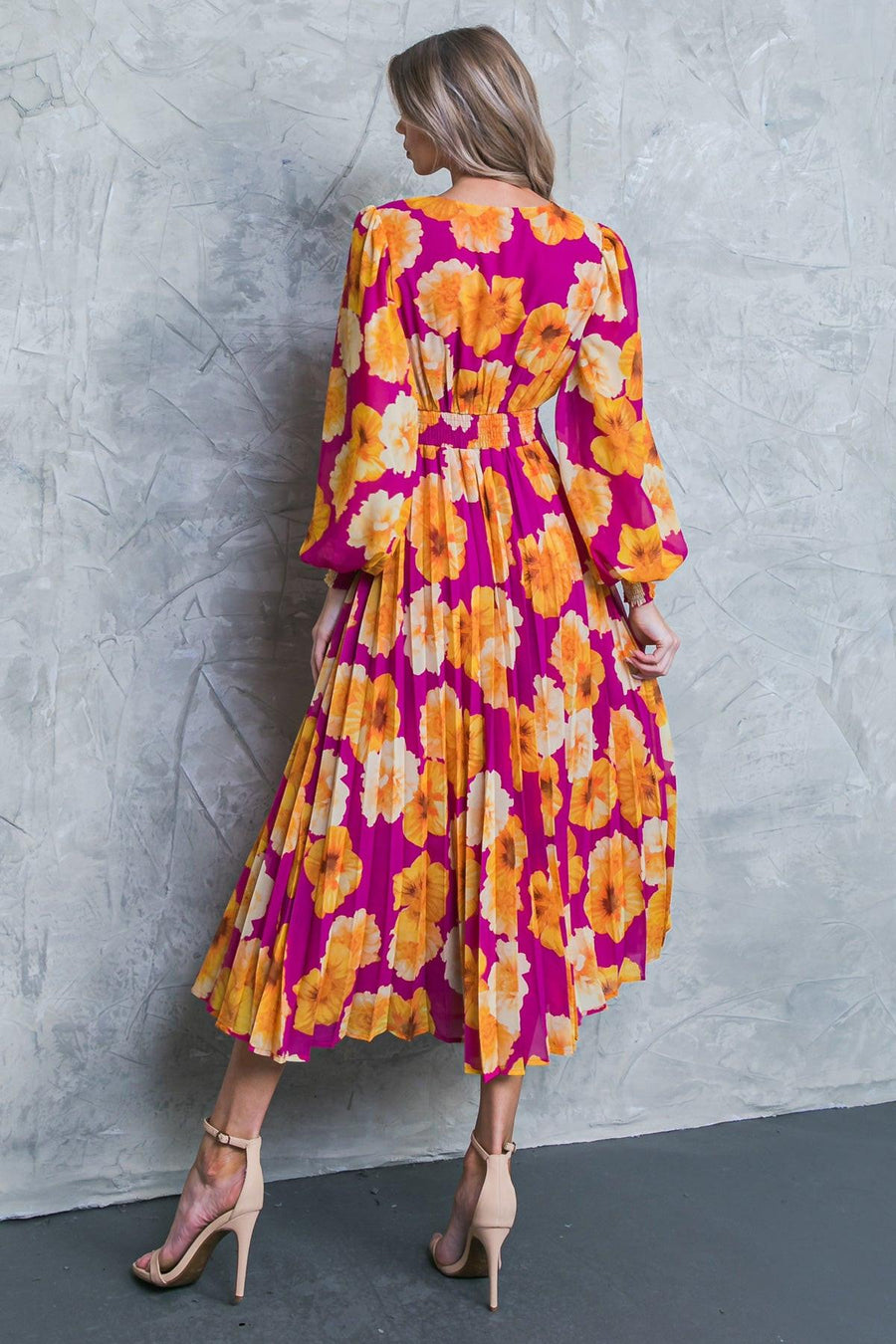 LOOK AT HER FLORAL WOVEN MIDI DRESS - Glamourous Grace
