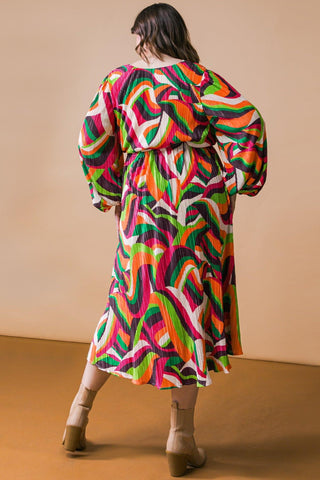 DESTINED TO IMPRESS PLISSE MIDI DRESS - Glamourous Grace