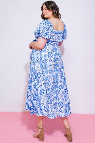 GOTTA GET GOING WOVEN MIDI DRESS - Glamourous Grace