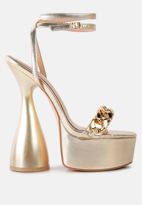 Big Bash Metallic High Platform Chunky Sandals - Glamourous Grace