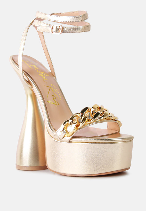 Big Bash Metallic High Platform Chunky Sandals - Glamourous Grace