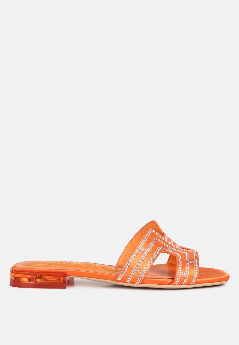 Big Money Low Stack Heel Embellished Sandals - Glamourous Grace