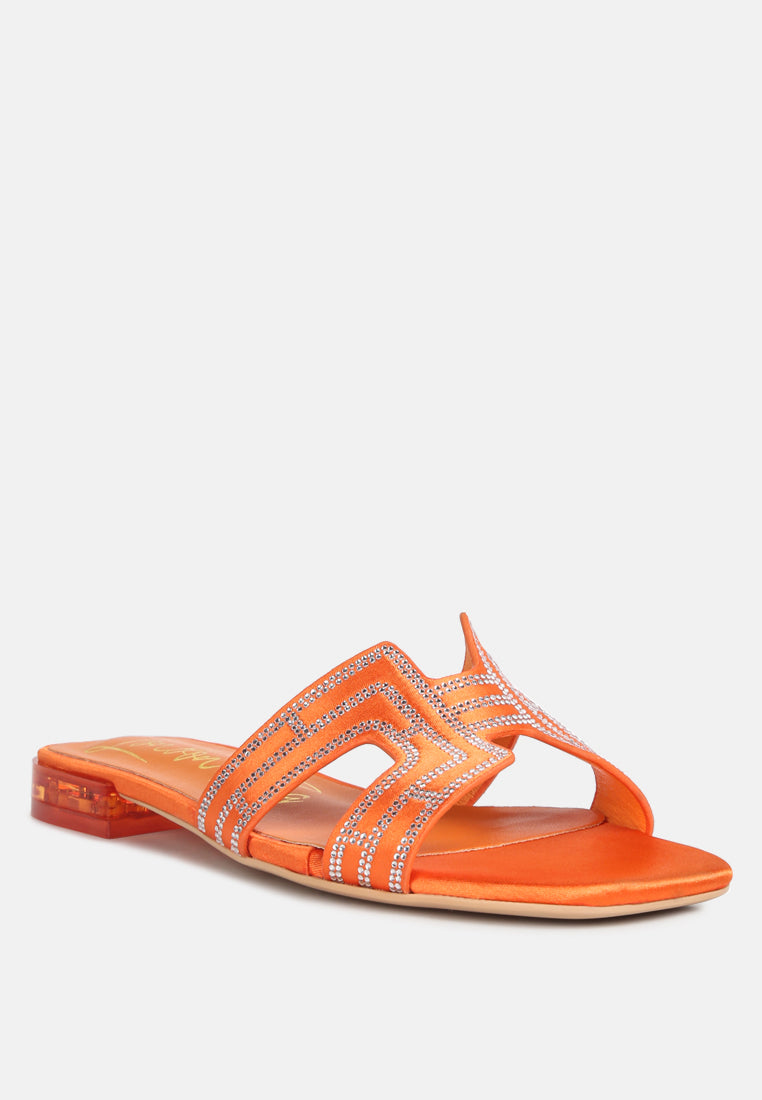 Big Money Low Stack Heel Embellished Sandals - Glamourous Grace