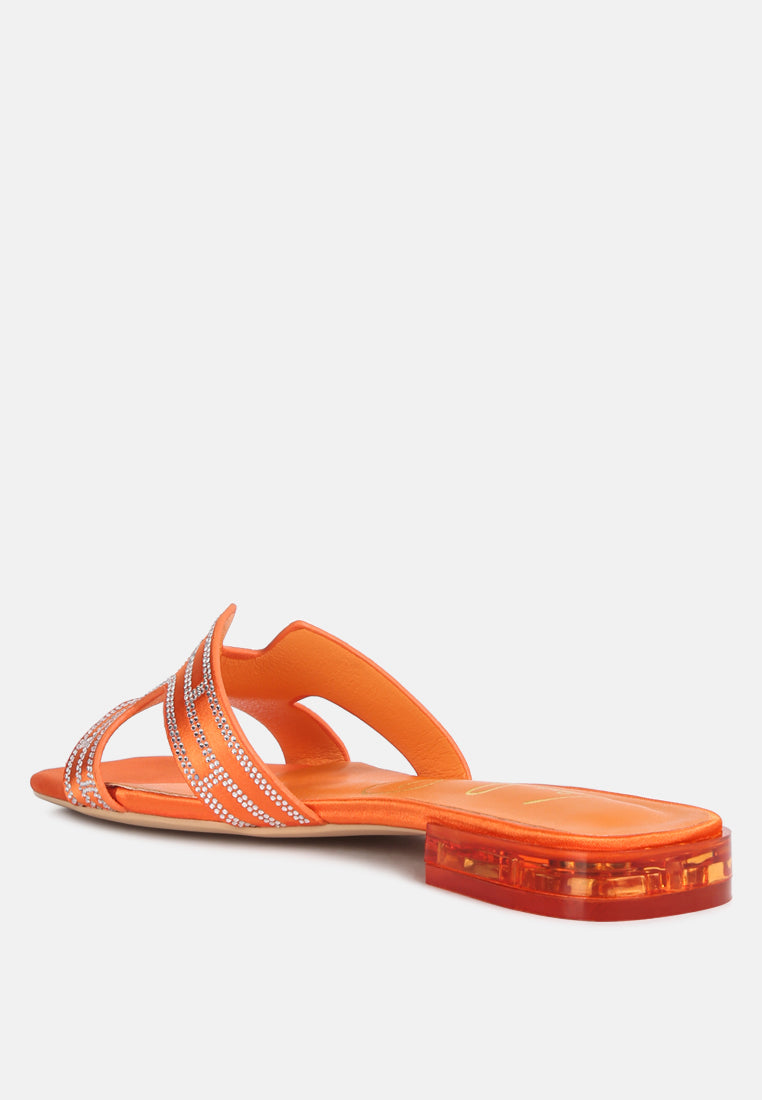 Big Money Low Stack Heel Embellished Sandals - Glamourous Grace