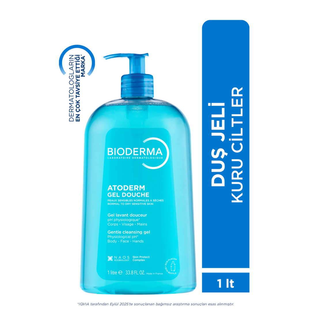Bioderma Atoderm Shower Gel 1000ml - Moisturizing, Dermatologically Tested, Paraben-Free for Sensitive Skin - Glamourous Grace