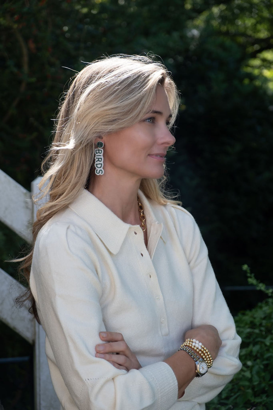 BIRDS Drop  - Fabric Backed Earrings - Glamourous Grace