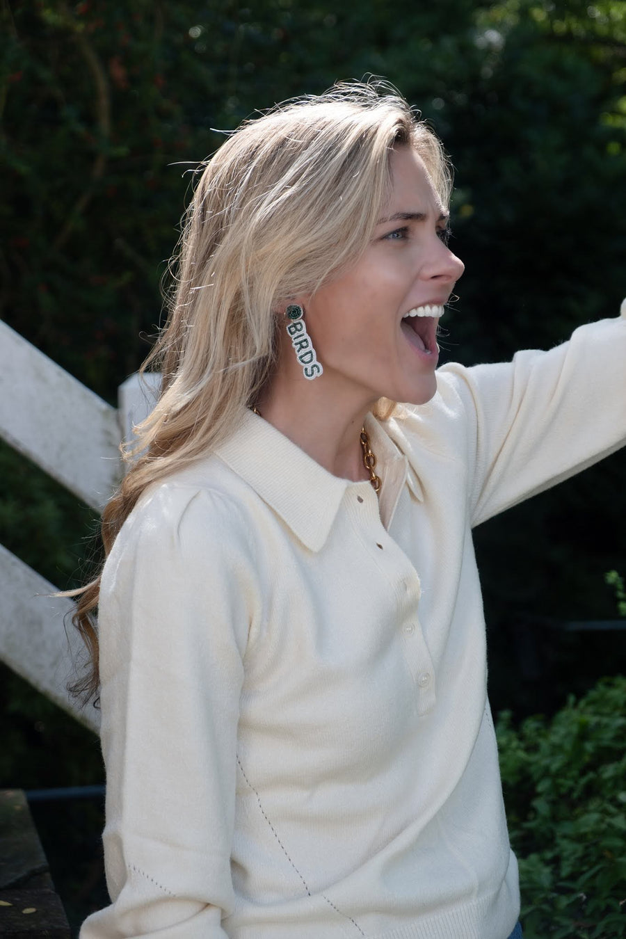 BIRDS Drop  - Fabric Backed Earrings - Glamourous Grace