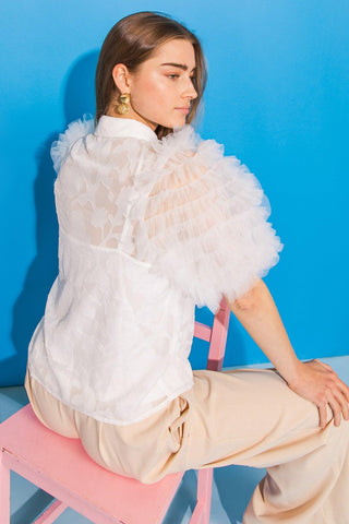 BEAUTIFUL OASIS IVORY WOVEN TOP - Glamourous Grace