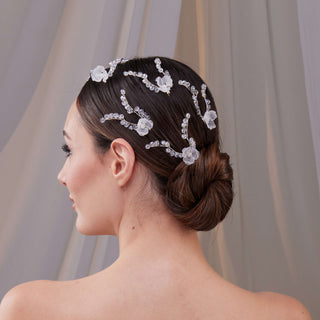 Set of Resin Flower Wedding Hair Pins - Glamourous Grace