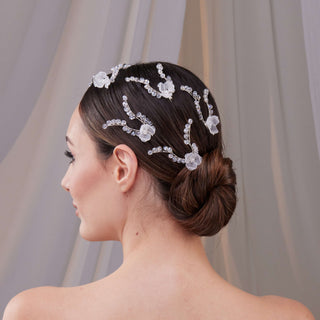 Set of Resin Flower Wedding Hair Pins - Glamourous Grace