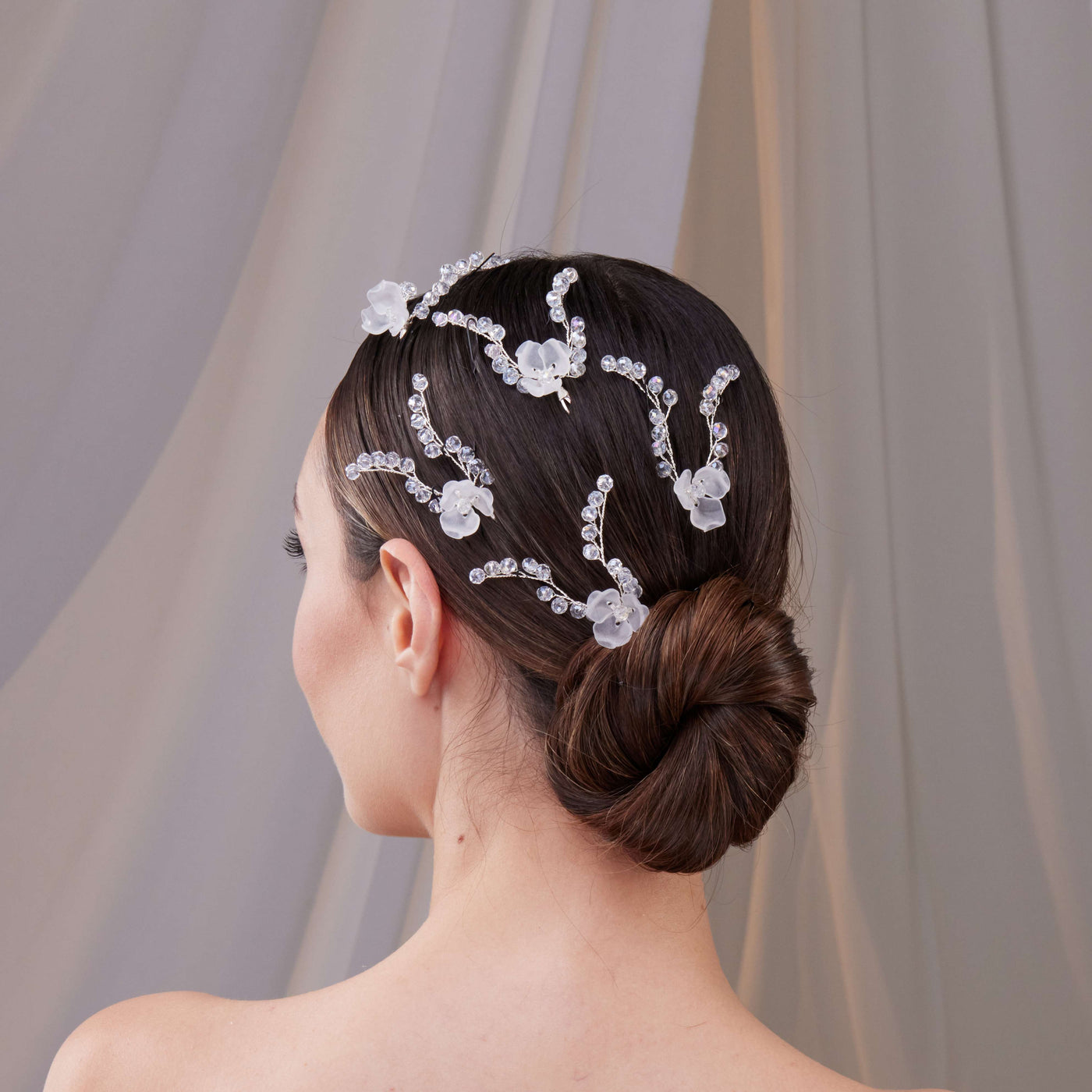 Set of Resin Flower Wedding Hair Pins - Glamourous Grace