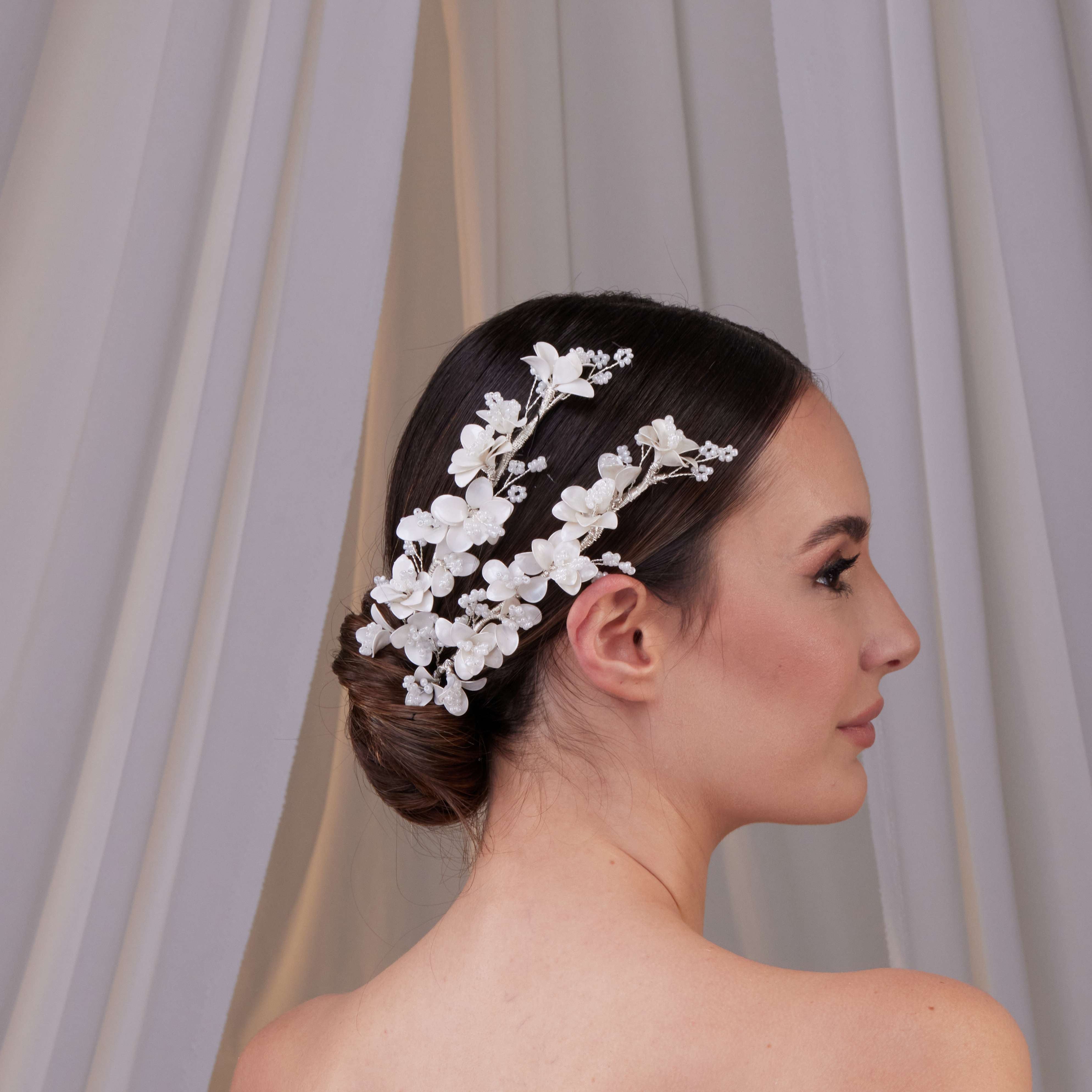 Set of Two Flower Hair Vines - Glamourous Grace
