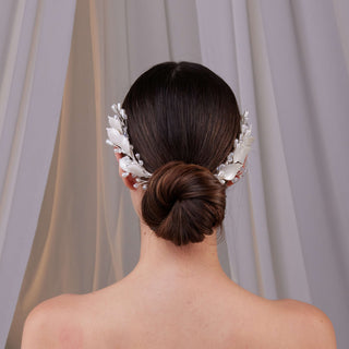 Two-Piece Resin Flower Hair Vine Set - Glamourous Grace