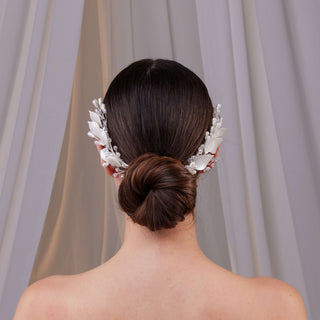 Two-Piece Resin Flower Hair Vine Set - Glamourous Grace