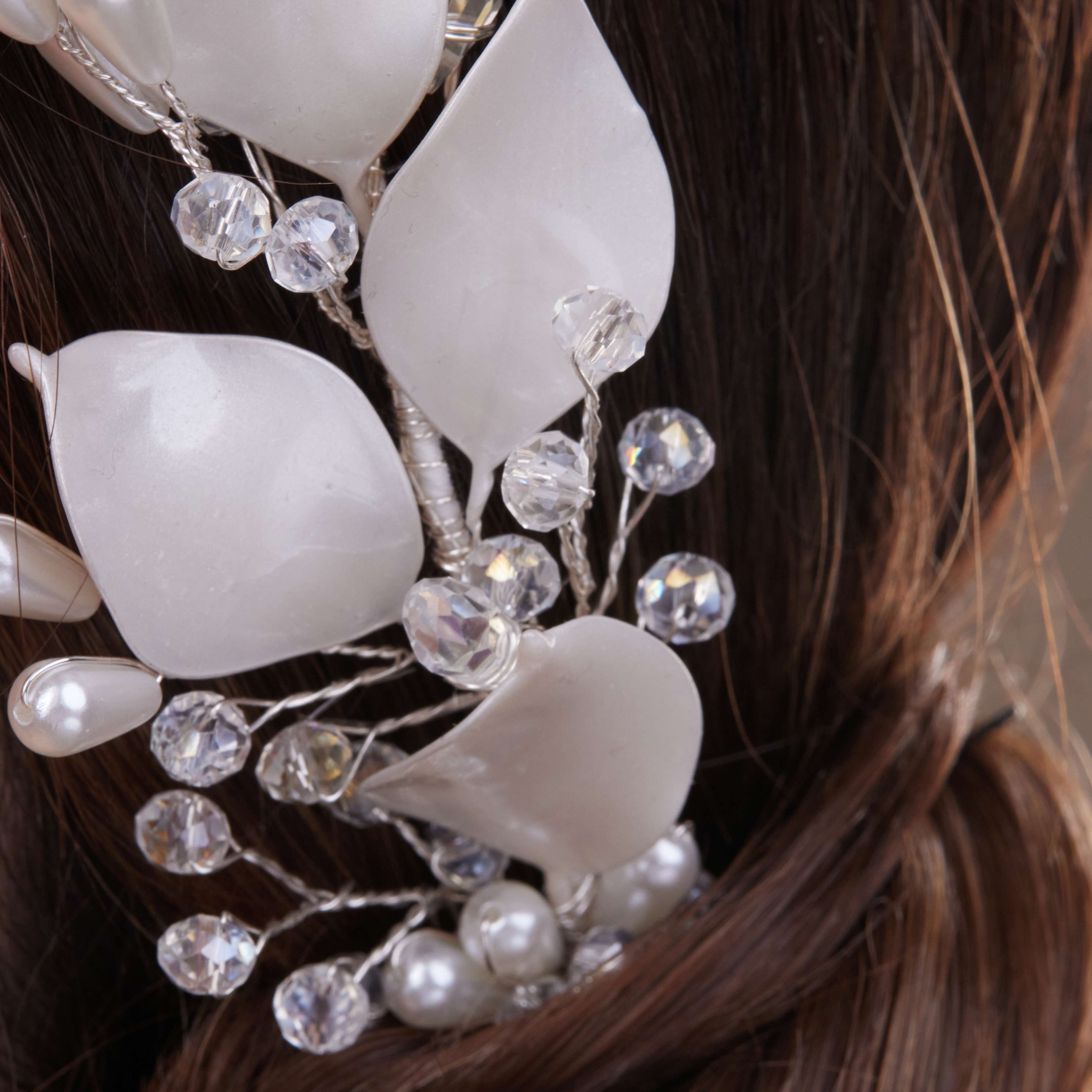 Two-Piece Resin Flower Hair Vine Set - Glamourous Grace