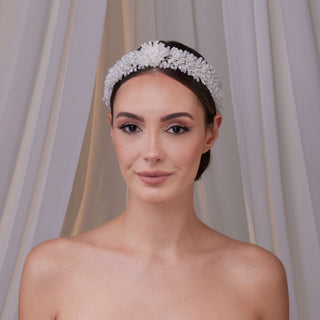 Crystal Beaded Bridal Hair Band - Glamourous Grace