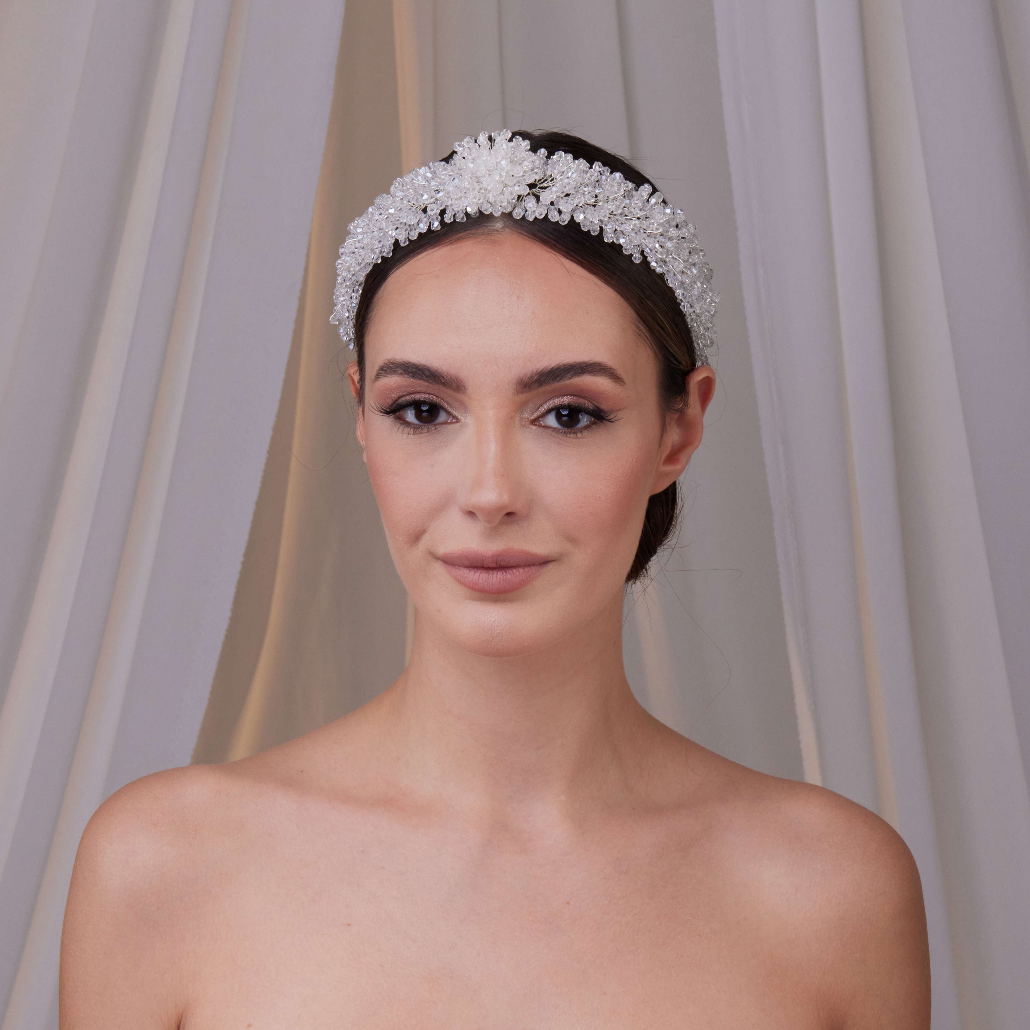 Crystal Beaded Bridal Hair Band - Glamourous Grace