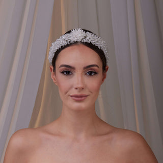 Crystal Beaded Bridal Hair Band - Glamourous Grace