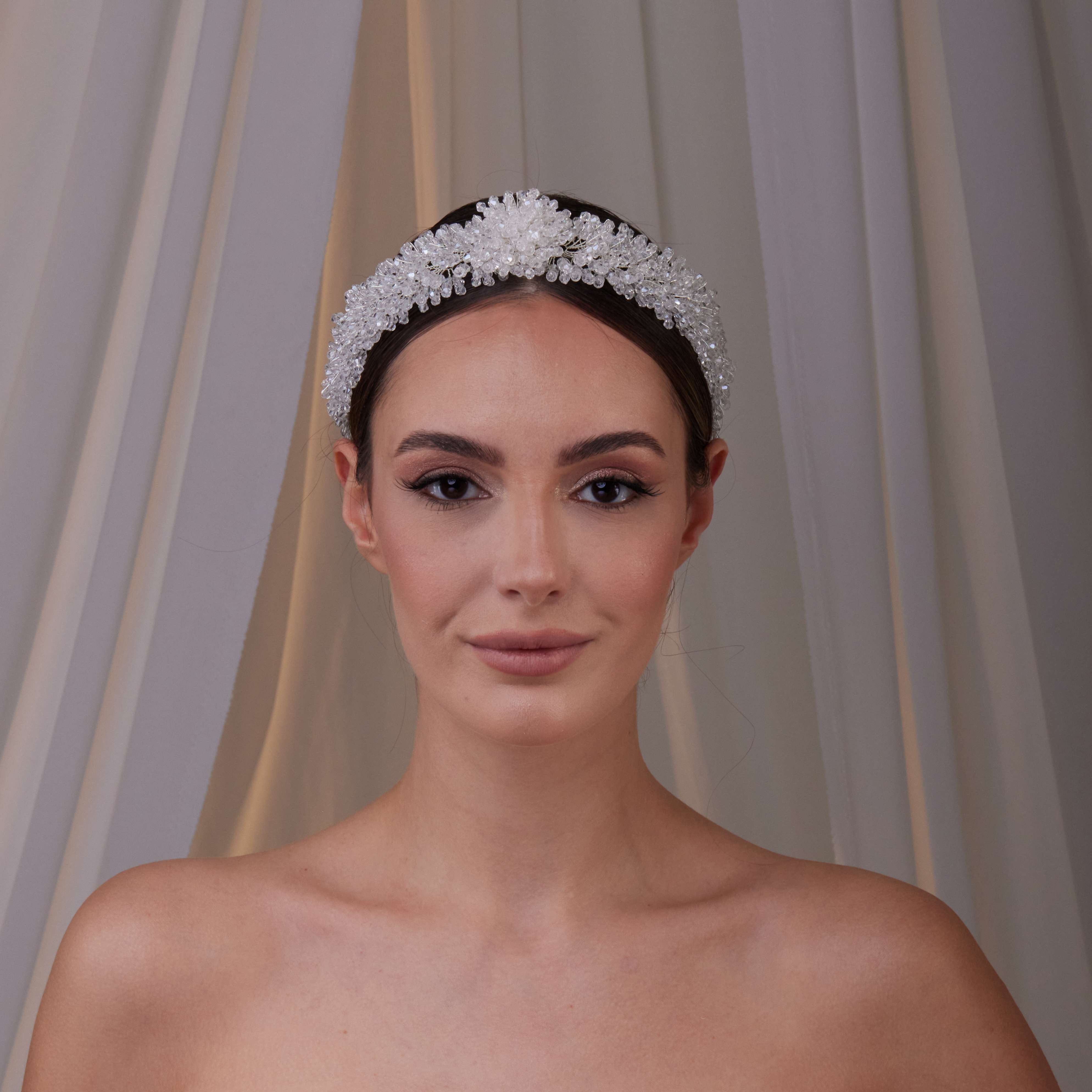 Crystal Beaded Bridal Hair Band - Glamourous Grace