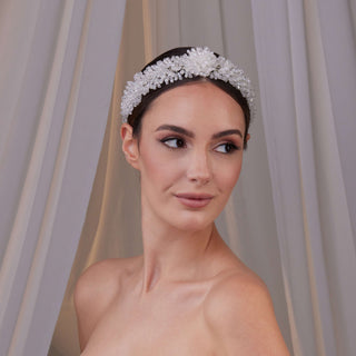 Crystal Beaded Bridal Hair Band - Glamourous Grace