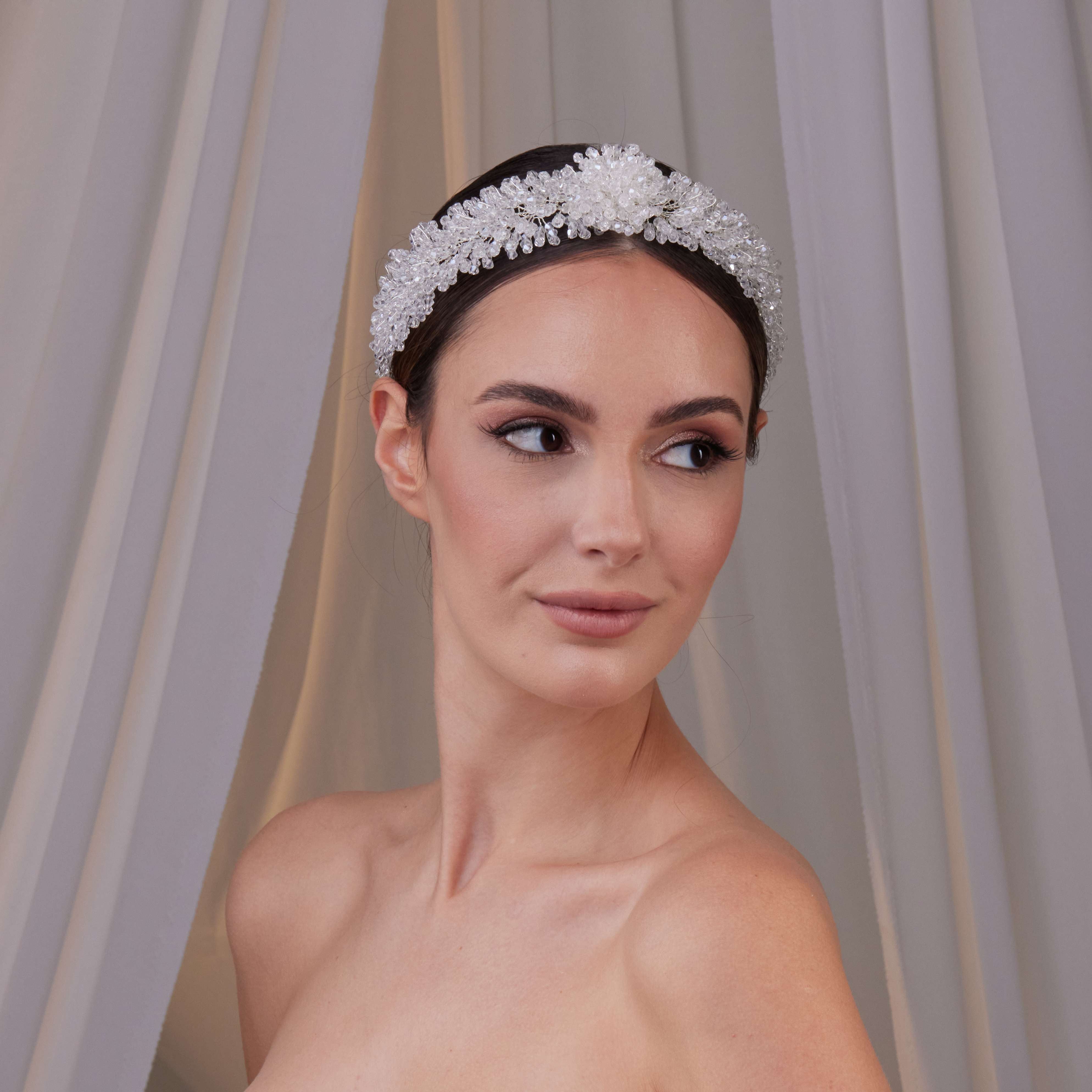 Crystal Beaded Bridal Hair Band - Glamourous Grace