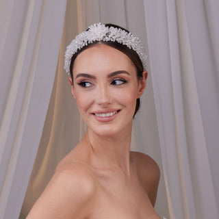 Crystal Beaded Bridal Hair Band - Glamourous Grace