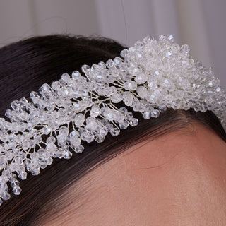 Crystal Beaded Bridal Hair Band - Glamourous Grace