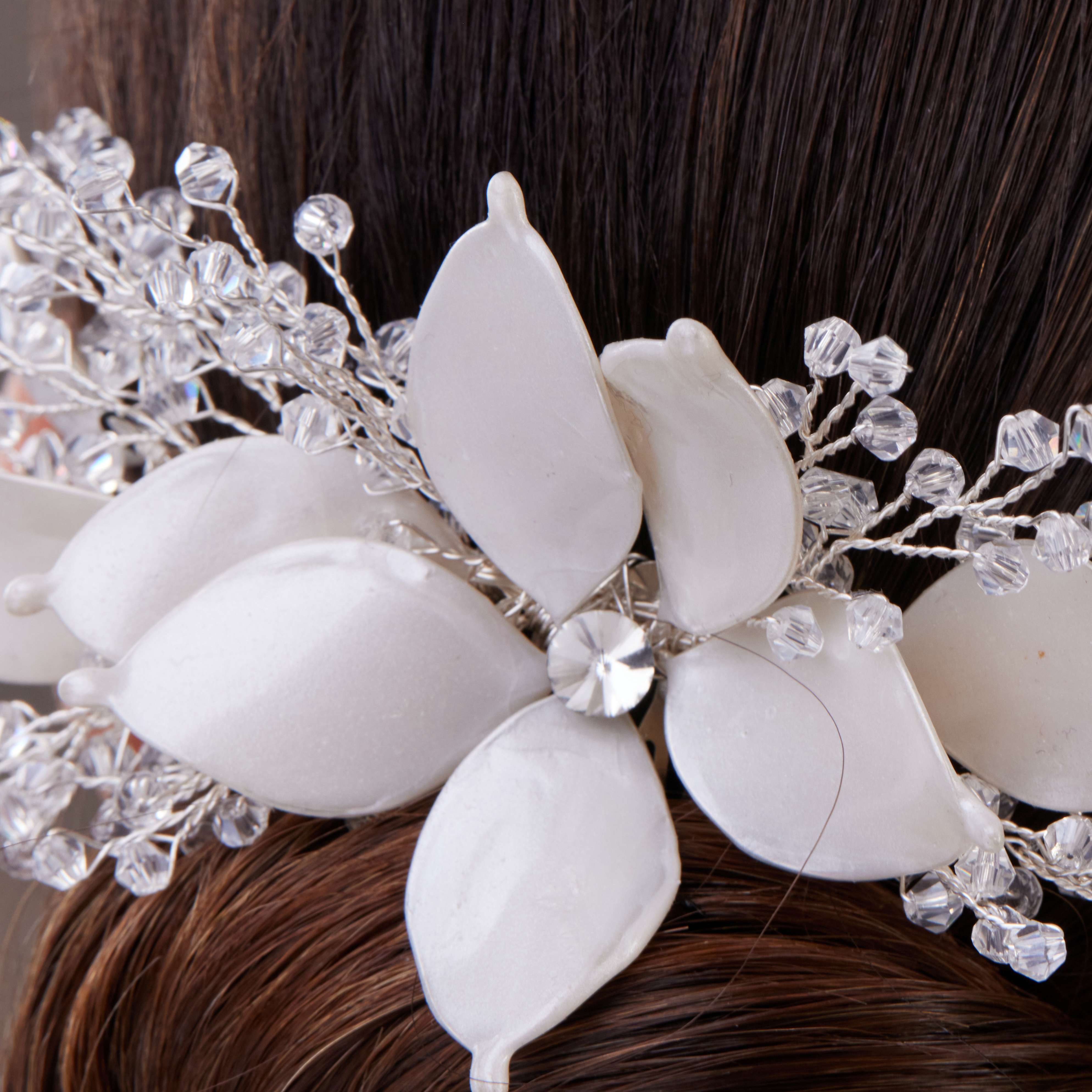 Flower Bridal Hair Comb - Glamourous Grace