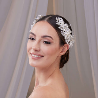 Two-Piece Flower Wedding Hair Vine Set - Glamourous Grace