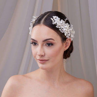 Two-Piece Flower Wedding Hair Vine Set - Glamourous Grace