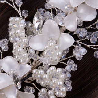 Two-Piece Flower Wedding Hair Vine Set - Glamourous Grace