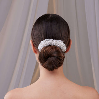 Elegant Pearl and Crystal Bridal Hair Comb - Glamourous Grace