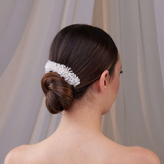 Elegant Pearl and Crystal Bridal Hair Comb - Glamourous Grace