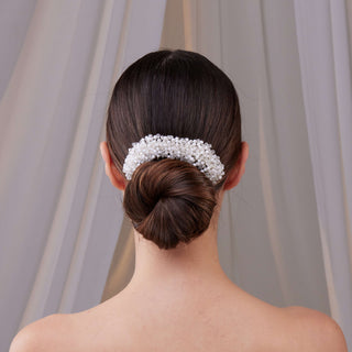 Elegant Pearl and Crystal Bridal Hair Comb - Glamourous Grace