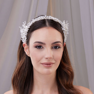 Resin and Crystal Beaded Bridal Hair Band - Glamourous Grace