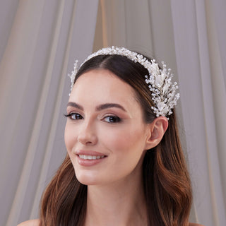 Resin and Crystal Beaded Bridal Hair Band - Glamourous Grace