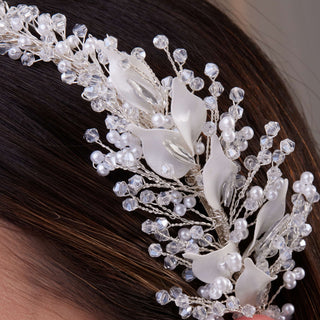 Resin and Crystal Beaded Bridal Hair Band - Glamourous Grace