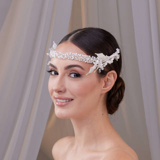 Bridal Resin Flower and Crystal Halo - Glamourous Grace