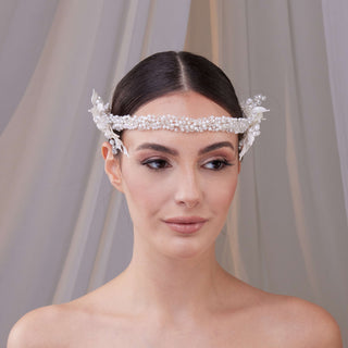 Bridal Resin Flower and Crystal Halo - Glamourous Grace