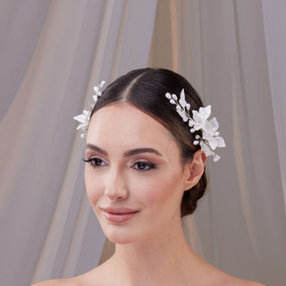 Two-Piece Resin Flower Hair Vine Set - Glamourous Grace