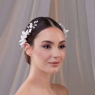 Two-Piece Resin Flower Hair Vine Set - Glamourous Grace