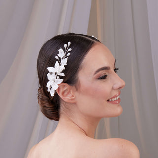 Two-Piece Resin Flower Hair Vine Set - Glamourous Grace