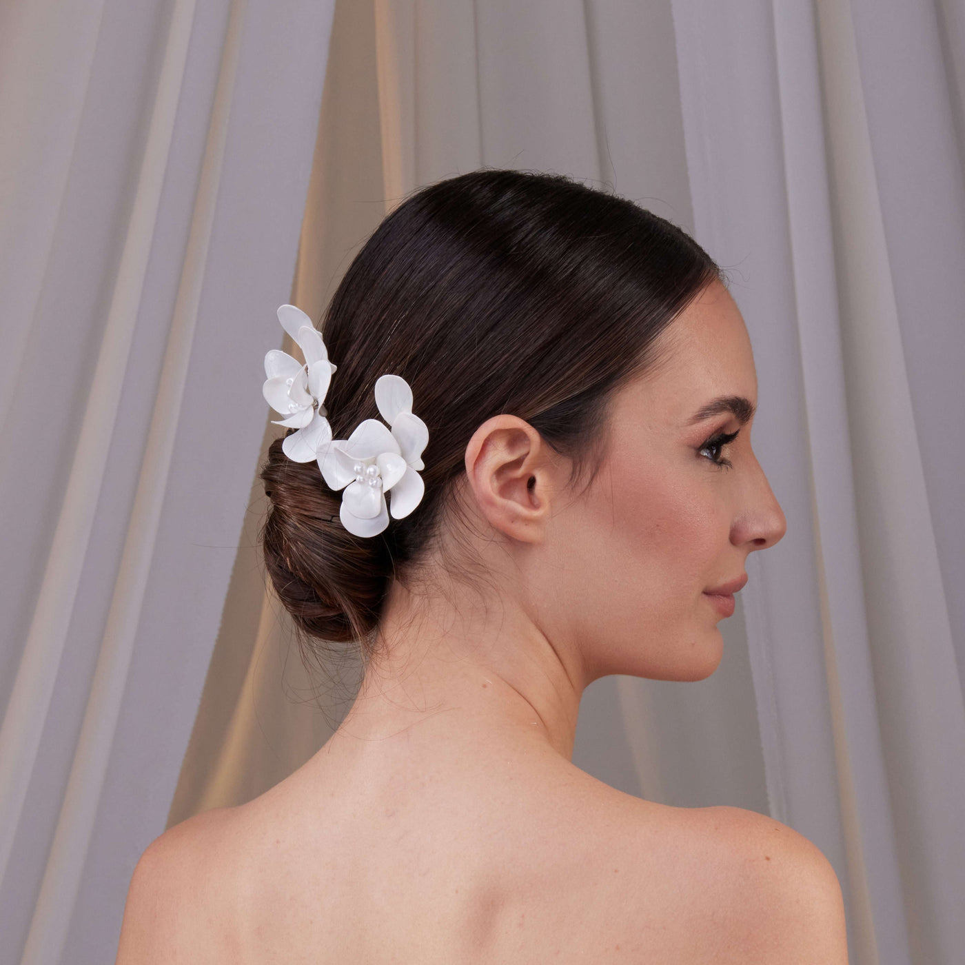 Two-Piece Resin Flower Hair Pin Set - Glamourous Grace