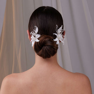 Two-Piece Resin Flower Hair Pin Set - Glamourous Grace