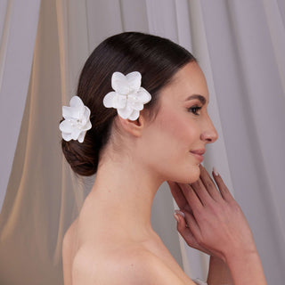 Two-Piece Resin Flower Hair Pin Set - Glamourous Grace