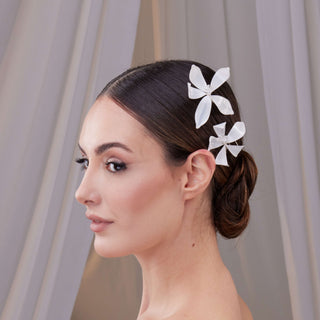 Two-Piece Resin Flower Hair Pin Set - Glamourous Grace