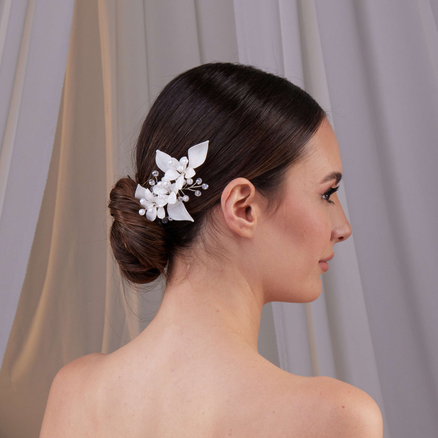Two-Piece Resin Flower Hair Vine Set - Glamourous Grace