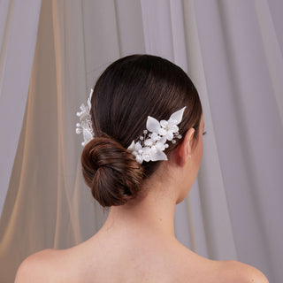 Two-Piece Resin Flower Hair Vine Set - Glamourous Grace
