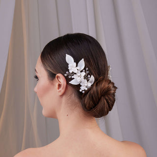 Two-Piece Resin Flower Hair Vine Set - Glamourous Grace