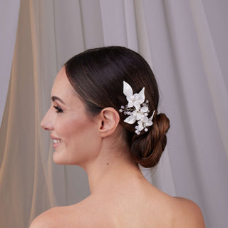 Two-Piece Resin Flower Hair Vine Set - Glamourous Grace